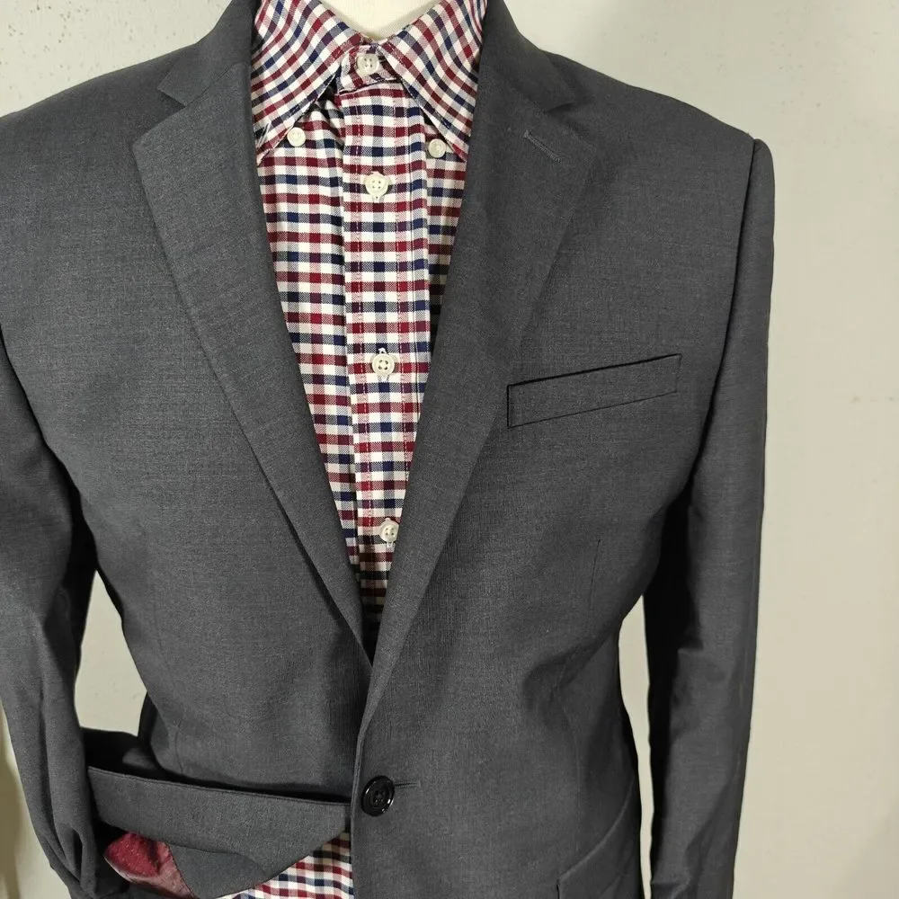 Express Photographer‎ Men's Sport Coat Blazer CH Gray Wool Blend Slim Fit 42L